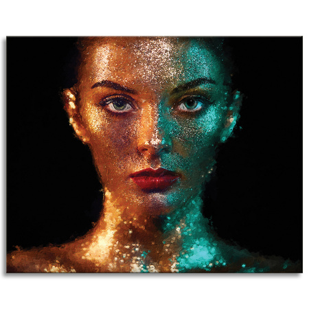 Obraz na plátně Tvář černošky s červenými rty 100x80 cm