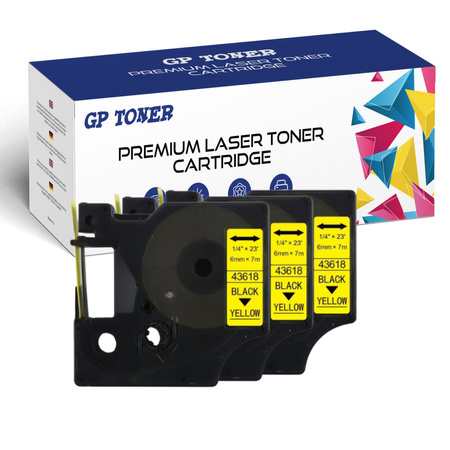 3x žlutočerná páska DYMO D1 7m 6mm GP-DY43618 X3