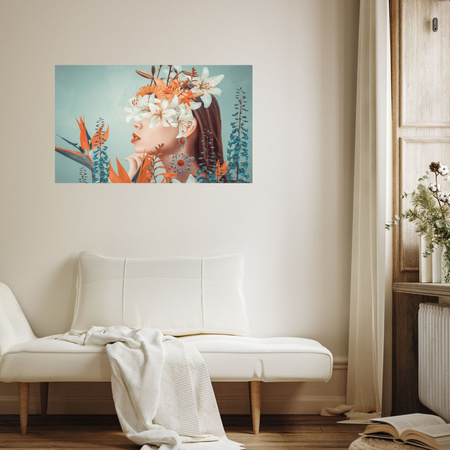 Obraz na plátně Dívka Krása Květiny Příroda 100x80 cm