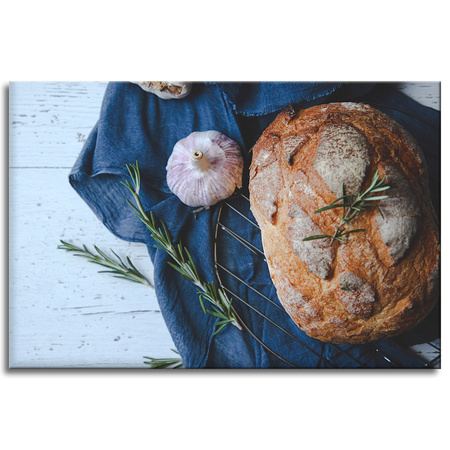 Obraz na plátně Bread Garlic Breakfast Rosemary Vintage 90x60
