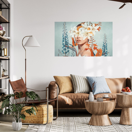 Obraz na plátně Dívka Krása Květiny Příroda 100x80 cm