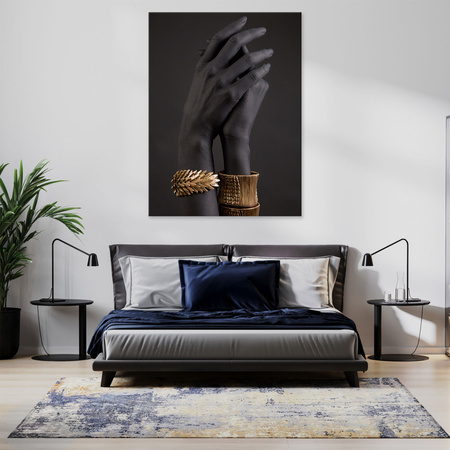 Obraz na plátně Black Hands Gold Ornaments Art 80x120 cm