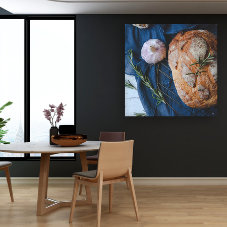 Obraz na plátně Bread Garlic Breakfast Rosemary Vintage 90x90