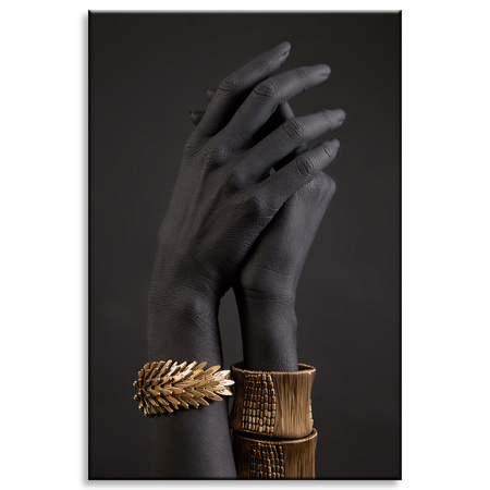 Obraz na plátně Black Hands Gold Ornaments Art 80x120 cm