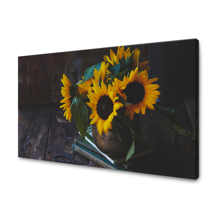 Obraz na plátně Botanika Slunečnice ve váze 40x30 cm