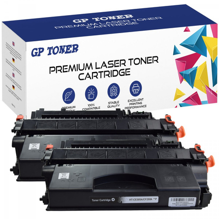 2x náhradní tonerová kazeta pro HP CE505A/CF280A HP Laserjet Pro P2030 Series P2033 P2033N P2034 P2034n GP-H505A/280A x2 SET