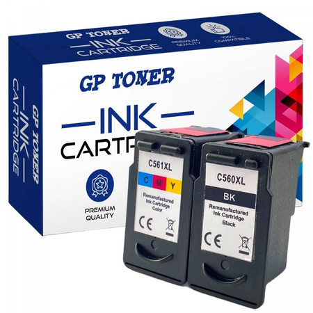 2x náhradní inkoust pro Canon PG-560XLBK CL-561XLCL Canon Pixma TS5350 TS5355 TS5452 TS7400 TS7471 - GP-C560XL+C561XL SET