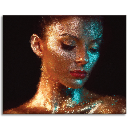 Obraz na plátně Zamyšlená žena s kapkami vody 100x80 cm