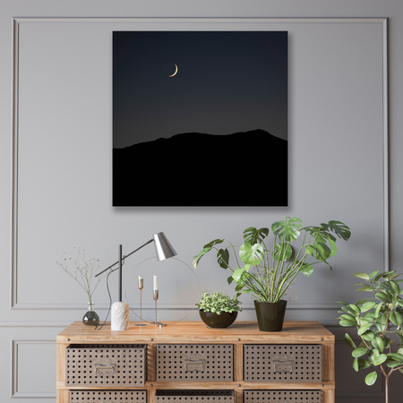 Obraz na plátně Nature Night Dark Moon Mountains 90x90
