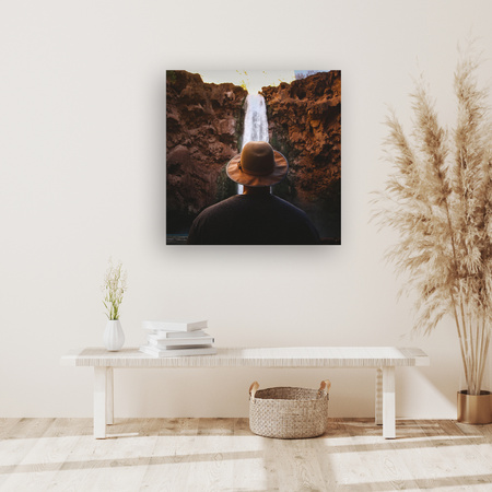 Obraz na plátně Lidé Vodopád Hory 90x90