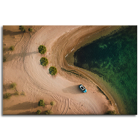 Obraz na plátně Auto Sand Trees Water Summer 90x60