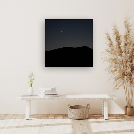 Obraz na plátně Nature Night Dark Moon Mountains 90x90