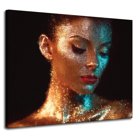 Obraz na plátně Zamyšlená žena s kapkami vody 100x80 cm