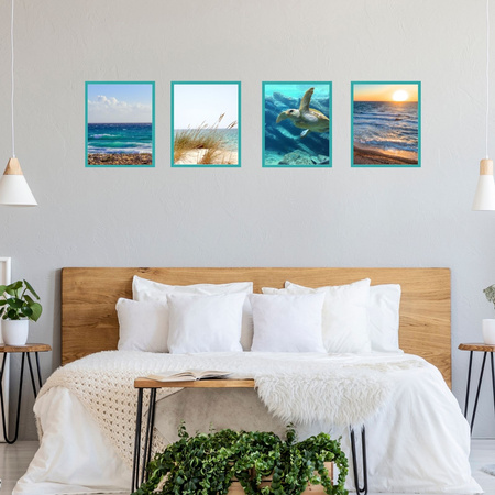 5x tyrkysový rám 24x30, I L13,15,048, tyrkysové moře Plexi