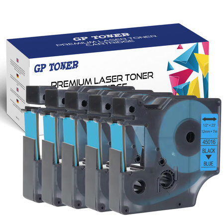 5x páska DYMO D1 12mm 7m modrá černá GP-DY45016 x5