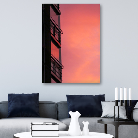 Obraz na plátně Pink Sky Sunset Building 80x120