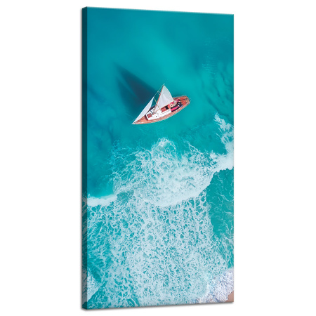 Obraz na plátně Plachetnice Waves Sand Shore 40x80 cm