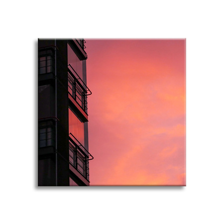 Obraz na plátně Pink Sky Sunset Building 90x90