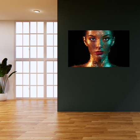 Obraz na plátně Tvář černošky s červenými rty 100x80 cm