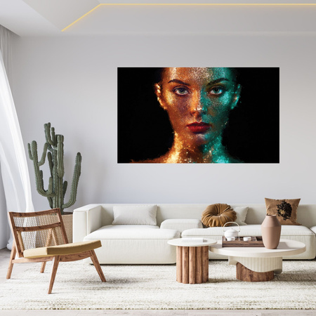 Obraz na plátně Tvář černošky s červenými rty 100x80 cm