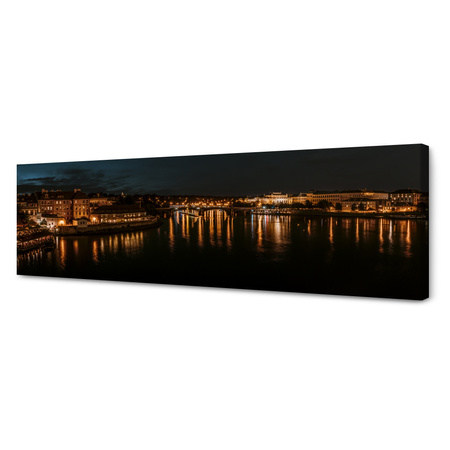 Obraz na plátně Architektura Prahy v noci 120X40 cm