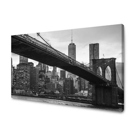 Obraz na plátně Manhattan architecture bridge na plátně Černobílý 40X30 cm