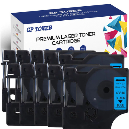 10X páska DYMO D1 6 mm 7 m modrá černá GP-DY43616 x10