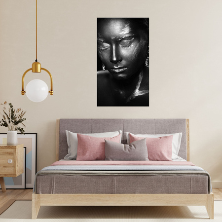 Obraz na plátně Woman Pensive Art Black 80x120 cm