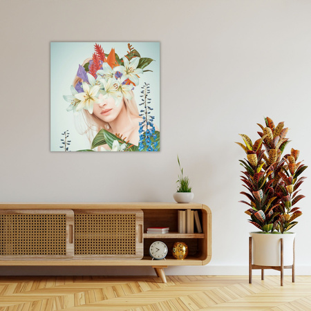 Obraz na plátně Queen Flowers Woman Nature 90X90 cm