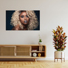 Obraz na plátně Black Woman Blond Hair Curls 100x80 cm