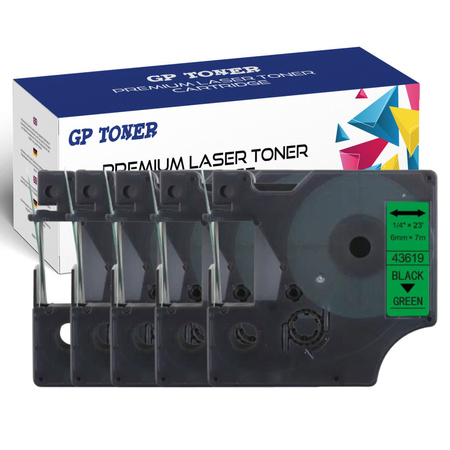 5x lepicí páska DYMO D1 6 mm 7 m zelená/černá GP-DY43619 x5