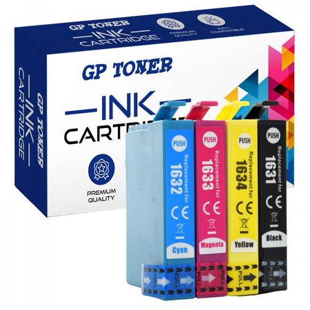 4x náhradní inkoustová kazeta pro Epson T1631 T1632 T1633 T1634 Epson WorkForce WF-2010W WF-2500 Series WF-2510WF WF-2520NF WF-2530WF GP-E1636CMYK SADA