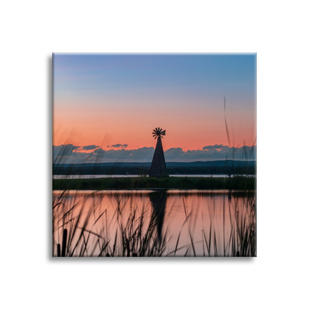 Obraz Windmill Sky Nature Sunset Lake Grass 90x90