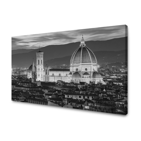 Obraz na plátně Florentská architektura katedrála černá a bílá 100X80 cm