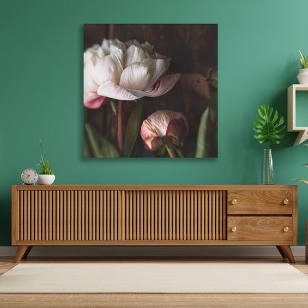 Obraz na plátně Bílý květ Příroda Vintage Retro 90x90