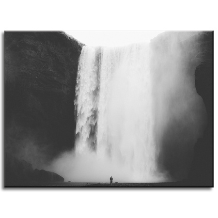 Obraz na plátně Černobílý vodopád 40x30 cm