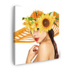 Obraz na plátně Summer Woman Beauty Hat Flowers 90X90 cm