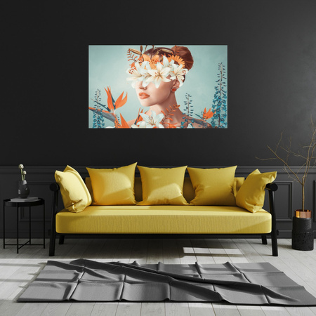 Obraz na plátně Květiny Příroda Girl Bun Art 120x80 cm