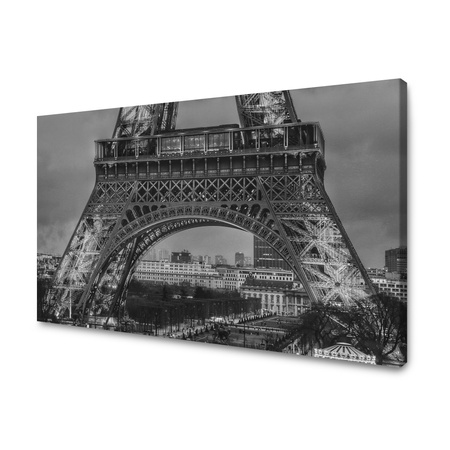 Obraz na plátně Architektura Eiffelova věž černobílá 40X30 cm