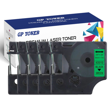 5x páska DYMO D1 9 mm 7 m zelená černá GP-DY40919 x5