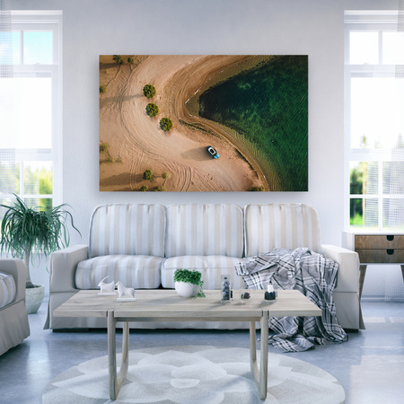 Obraz na plátně Auto Sand Trees Water Summer 90x60