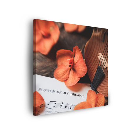 Obraz na plátně Noty Houslové květiny 90x90