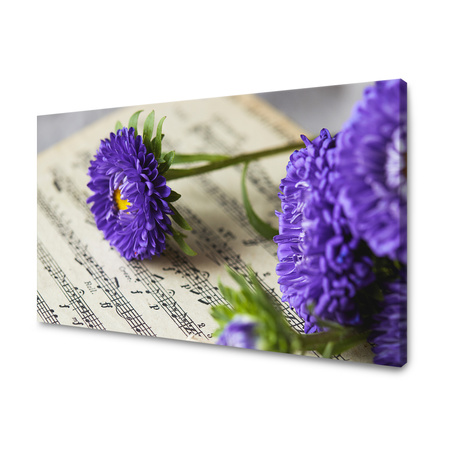Obraz Hudba Fialové květy na partituře 40x30 cm