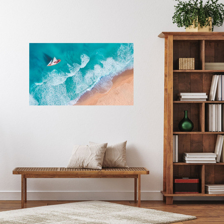 Obraz na plátně Plachetnice Waves Sand Shore 100x60 cm