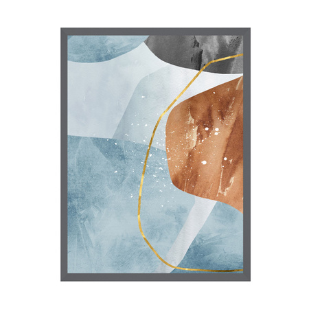 Plakát Abstrakt 30X40 cm + šedý kamenný rám