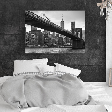 Obraz na plátně Manhattan architecture bridge na plátně Černobílý 40X30 cm