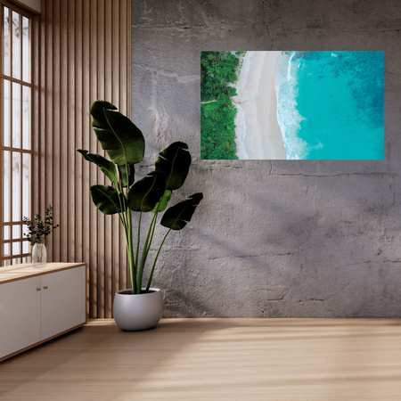 Obraz na plátně Water Waves Shore Trees Nature 100x80 cm