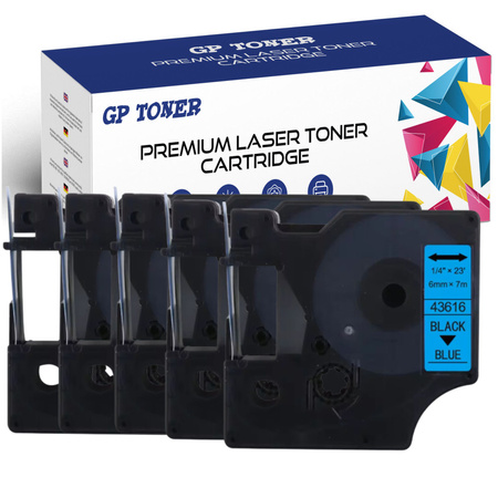 5X páska DYMO D1 6 mm 7 m modrá černá GP-DY43616 x5