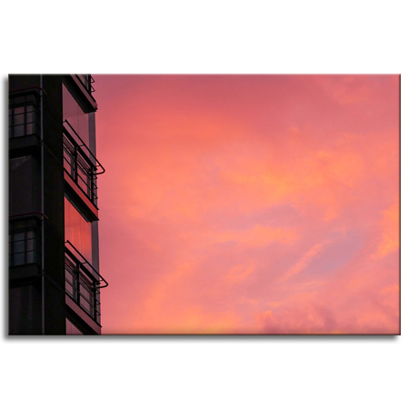 Obraz na plátně Pink Sky Sunset Building 90x60