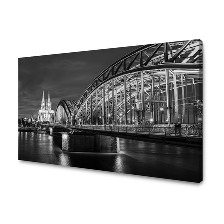 Obraz na plátně Architektura Kolín nad Rýnem Německo na plátně Černobílý 100X80 cm